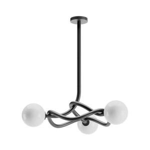 Redo 01-3257 - Lustru pe tijă CONFUSIO, 3xE14/28W/230V, Ø 76 cm, negru imagine