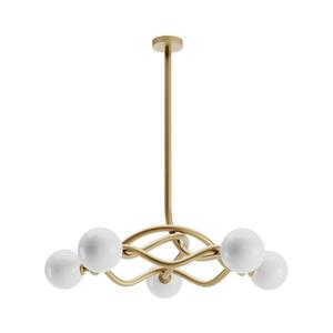 Redo 01-3258 - Lustră cu tijă CONFUSIO, 5 x E14, 28 W, 230 V, Ø 96 cm, auriu imagine