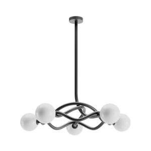 Redo 01-3259 - Lustră pe tijă CONFUSIO 5xE14/28W/230V Ø 96 cm negru imagine