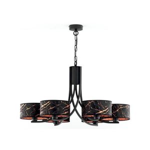 Jupiter 2108- Candelabru pe lanț ARTHUR 6xE27/15W/230V negru/portocaliu/decor marmură imagine