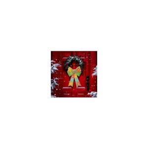 Decorațiune de Crăciun LED RGB, 11xLED/3xLR44, 40x30 cm, fundă aurie imagine