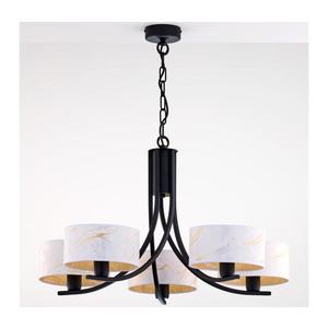 Jupiter 2104 - Lustră pe lanț ARTHUR 5xE27/15W/230V alb/negru/decor marmură imagine