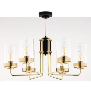 Jupiter 2089 - Lustră pe tijă RAMIREZ, 6xE27/15W/230V, auriu/negru imagine