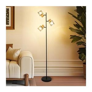 Brilagi - Lampadar HYGGE 3xE14/15W/230V lemn de cauciuc/fumuriu imagine