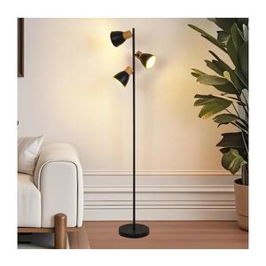 Brilagi - Lampă de podea ODENSE, 3xE14/10W/230V, lemn de cauciuc, negru imagine