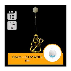 - Decorațiune de Crăciun LED, om de zăpadă, 10 LED, alimentare 3x AAA, 20, 5 cm imagine