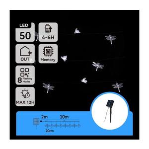 - Ghirlandă decorativă solară cu 50 LED, 8 funcții, 10 m, 800 mAh, IP65, alb rece imagine