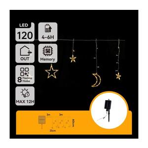 - Ghirlandă LED solară de Crăciun, 120 LED, 8 funcții, 3x0, 6 m, 500 mAh, IP65, alb cald imagine