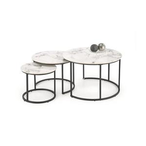 Set de 3 mese de cafea COMORO, alb/negru imagine