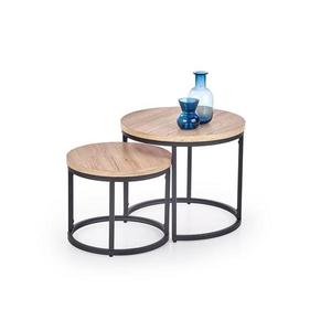 Set de 2 mese de cafea JENO, stejar/negru imagine