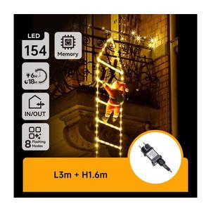 - Decorațiune LED de Crăciun pentru exterior 154xLED/3, 6W/230V/8 funcții 1, 6m IP44 alb cald imagine