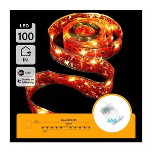 - Ghirlandă LED de Crăciun 100xLED/3xAA 10m alb cald, roșu imagine