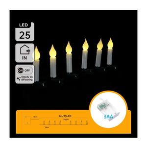 Instalație luminoasă LED de Crăciun, 25 LED, 5 m, alimentare 3x AA, alb cald imagine