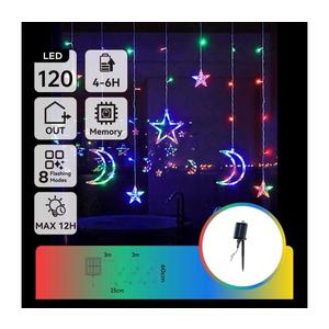 - Ghirlandă solară de Crăciun LED RGBY, 120 de LED-uri, 8 funcții, 3 x 0, 6 m, 500 mAh, IP65 imagine