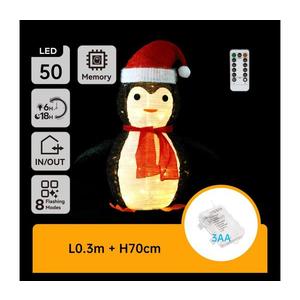 - Decorațiune LED de Crăciun pentru exterior, pinguin, 50 LED, 0, 7 m, alimentare 3x AA, IP44 imagine