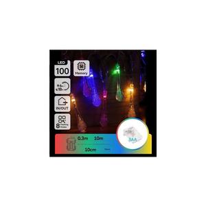 - Ghirlandă de Crăciun LED RGBY pentru exterior, 100 LED, 8 moduri, alimentare 3x AA, 10 m, IP44, becuri tip picătură imagine
