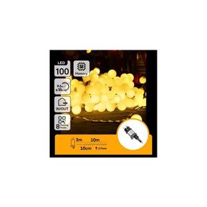 - Ghirlandă LED decorativă de exterior, 100 LED, 3, 6W, 230V, 8 funcții, 10 m, IP44, alb cald imagine
