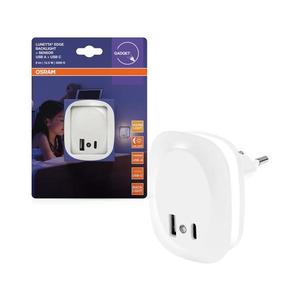 Osram - LUNETTA LED/12, 5W/230V — Lampă de veghe de priză cu senzor integrat și port USB imagine