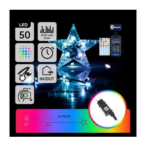 - Instalație luminoasă de Crăciun LED RGBICW pentru exterior, 50 LED, 10 W, 230 V, 5 m, IP44, cu telecomandă imagine