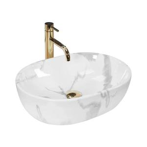 REA-U8001 - Lavoar pentru blat AMELIA, 34, 5 x 48 cm, ceramică/decor marmură imagine