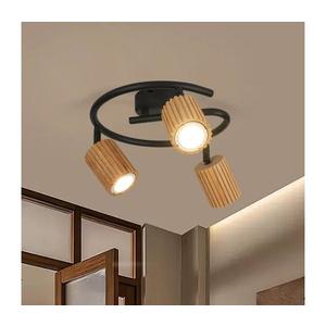 Brilagi - Plafonieră cu spoturi MODERN WOOD 3xGU10/8W/230V lemn de cauciuc/negru imagine