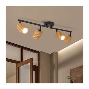 Brilagi - Spot modern MODERN WOOD, lemn de cauciuc/negru, 4xGU10/8W/230V imagine