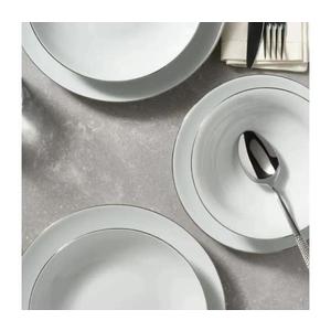 Set veselă 8 piese, porțelan, alb/argintiu imagine