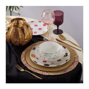 Set veselă 24 piese, din porțelan, multicolor imagine