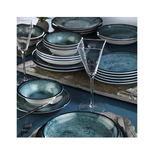 Set de veselă, 18 piese, din porțelan, albastru imagine