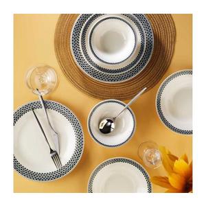 Set veselă 12 piese, din porțelan, alb/negru imagine