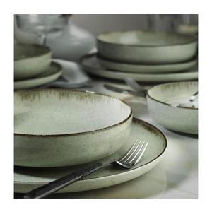 Set de veselă, 12 piese, verde/porțelan imagine
