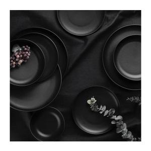 Serviciu de masă, 16 piese, negru/porțelan imagine