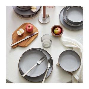 Set de masă 12 piese, gri, porțelan imagine