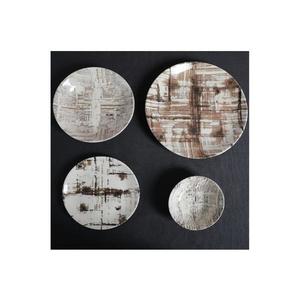 Serviciu de masă 24 de piese din porțelan, maro/alb imagine