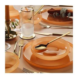 Set de veselă, 18 piese, portocaliu/sticlă imagine