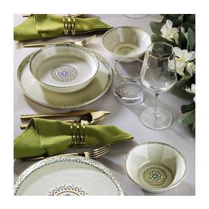 Set veselă 12 piese verde/porțelan imagine
