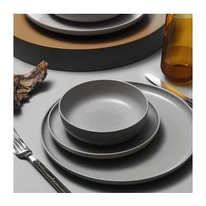 Set de masă 8 piese, gri, din porțelan imagine