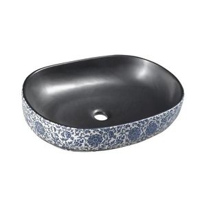 Sapho - Lavoar pentru blat PRIORI 60x40 cm ceramică/negru/albastru imagine