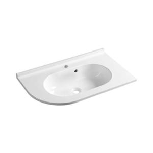 Sapho - Lavoar de colț încastrat PULSE 75x43 cm marmură/alb imagine