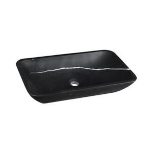 Sapho - Lavoar BLOK 60 x 35 cm pentru blat, piatră/negru mat imagine