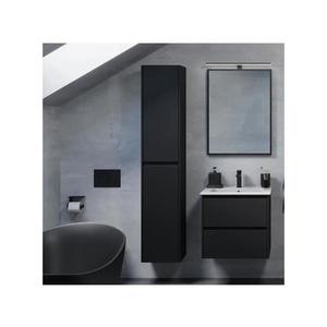 Dulap de baie MOLDE, 174 cm, negru imagine