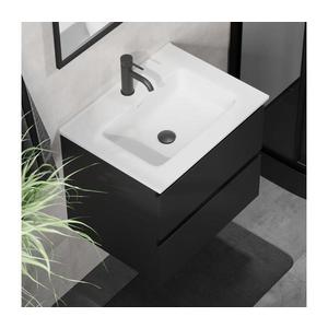 Dulap de baie cu lavoar KENWOOD, 61 cm, negru/alb imagine