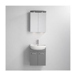 Dulap de baie cu lavoar Vang + oglindă cu LED, 230V, IP44, gri imagine