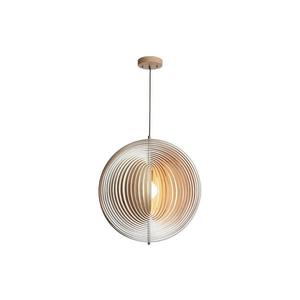 Pendul din lemn pe cablu, 1xE27/60W/230V, diametru 50 cm, lemn masiv/furnir/lemn de cauciuc imagine