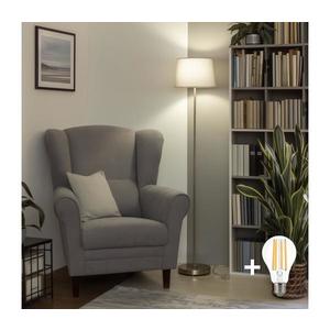 Brilagi - Lampadar LED CERIA, 1x E27, 40 W, 230 V, Ø 30 cm, gri/crom mat imagine