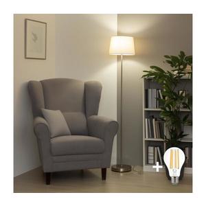 Brilagi - Lampă LED de podea CERIA, 1xE27/40W/230V, Ø 30 cm, bej/crom mat imagine