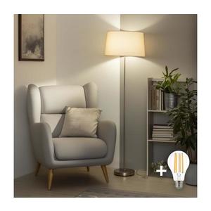 Brilagi - Lampă LED de podea CERIA 1xE27/40W/230V Ø 45 cm bej/crom mat imagine