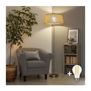 Brilagi - Lampă LED de podea CERIA 1xE27/40W/230V, diametru 50 cm, bej/crom mat imagine