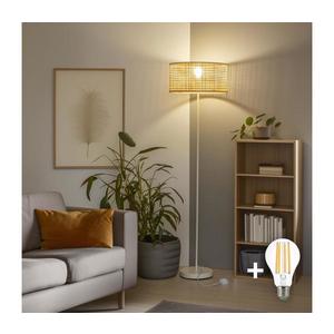 Brilagi - Lampă LED de podea CERIA, 1xE27/40W/230V, Ø 25 cm, bambus/alb imagine