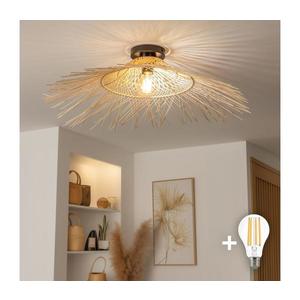 Brilagi - Lustră LED aplicată CERIA BOHO, 1xE27/40W/230V, Ø 100 cm, bambus imagine